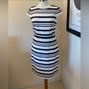 J. Crew Navy and White Striped Dress
